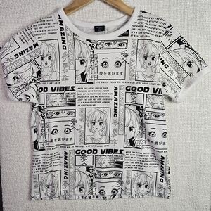 Attitude Not Included Anime Manga Crop Tee XS NWOT Graphic Good Vibes